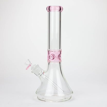 14" Color accented 7 mm glass water bong [BH92x]_5